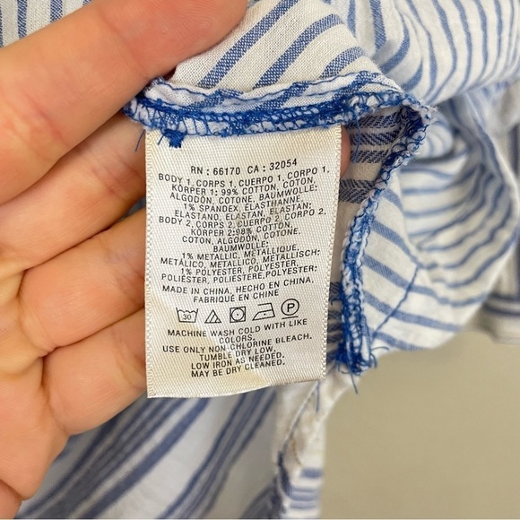 Anthropologie Holding Horses Striped Faux Wrap Western Coastal Tunic Top Size M - Picture 11 of 11